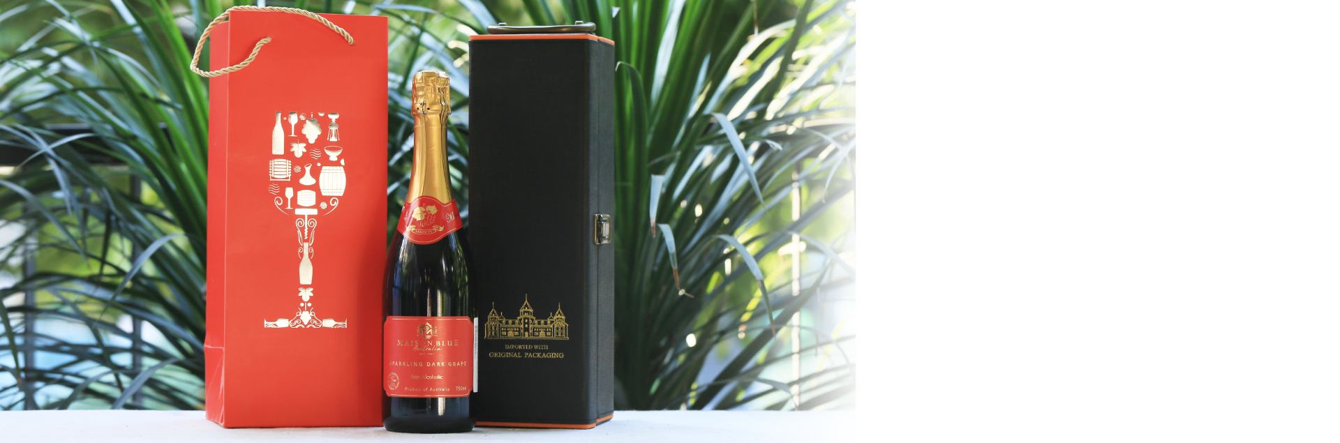 Sparkling Dark Grape Juice kèm hộp da đơn